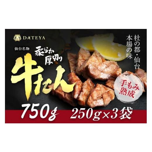 ふるさと納税 宮城県 仙台市 仙台名物 柔らか厚切り牛たん 750g (250g×3袋)