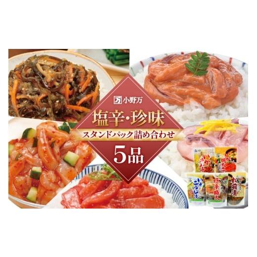 ふるさと納税 イカ 宮城県 気仙沼市 塩辛・珍味 スタンドパック 詰め合わせ 5品セット 小野万 宮...