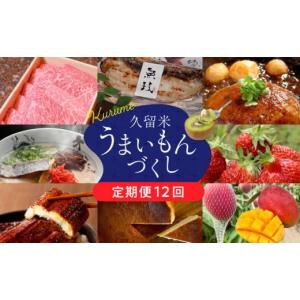 ふるさと納税 果物類 福岡県 久留米市 定期便12回 久留米うまいもんづくし定期便_定期便 12回 うまいもんづくし 毎月お届け あまおう 苺 すきしゃぶ ハンバー…