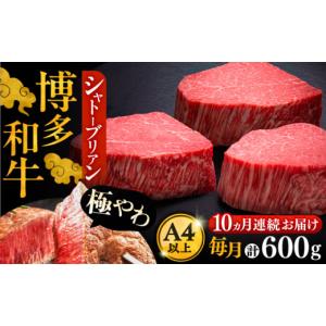 ふるさと納税 牛肉 ヒレ 福岡県 豊前市 全10回定期便 博多和牛 ヒレ シャトーブリアン 200g × 3枚《豊前市》 久田精肉店 VBK088