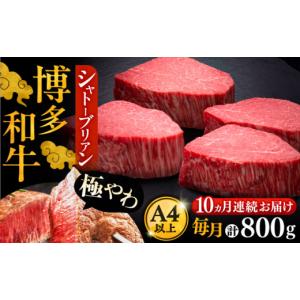 ふるさと納税 牛肉 ヒレ 福岡県 豊前市 全10回定期便 博多和牛 ヒレ シャトーブリアン 200g × 4枚《豊前市》 久田精肉店 VBK094
