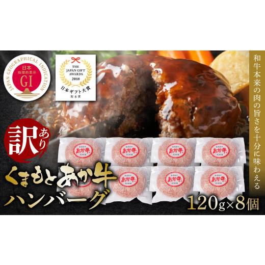 ふるさと納税 熊本県 八代市 【訳あり】あか牛ハンバーグ 120g×8個入り