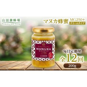 ふるさと納税 加工品等 はちみつ 岡山県 津山市 毎月定期便 マヌカ蜂蜜(クリームタイプ)MG250+(22178)全12回_マヌカ蜂蜜 山田養蜂場 蜂蜜 マヌカハニー はち…