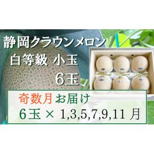 ふるさと納税 メロン メロン青肉 静岡県 袋井市 奇数定期便 クラウンメロン 並(白等級) 小玉(1.1kg前後)6玉入り