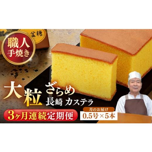 ふるさと納税 長崎県 長崎市 【全3回定期便】 長崎和三盆カステラ 0.5号×5本 長崎市／琴海堂 ...