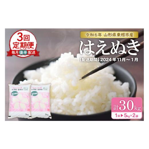 ふるさと納税 山形県 東根市 【令和6年産 先行予約】はえぬき 10kg×3回 定期便 (2024年...