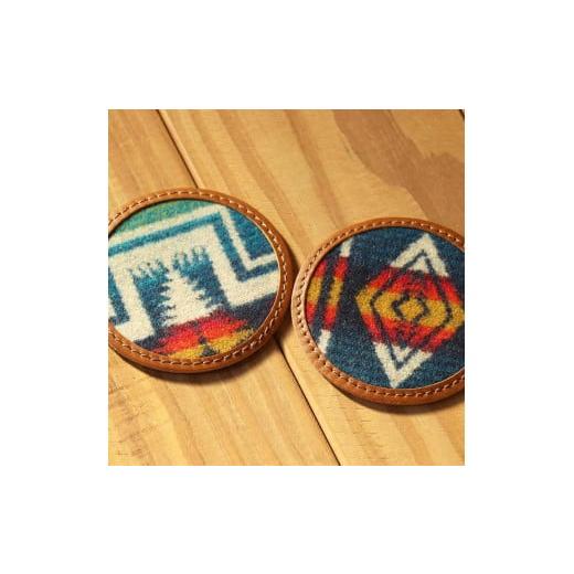 ふるさと納税 雑貨・日用品 和歌山県 有田川町 本革レザーコースターｘPENDLETON　 Cハーデ...