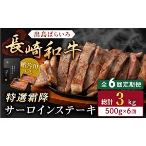 ふるさと納税 牛肉 ステーキ 長崎県 佐々町 全6回定期便 長崎和牛 出島ばらいろ サーロイン ステーキ約500g（約250g×2枚） QBN020 ／ 長崎県 佐々町