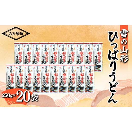 ふるさと納税 山形県 南陽市 雪の山形 ひっぱりうどん 5kg (250g×20袋) 『石黒製麺(株...