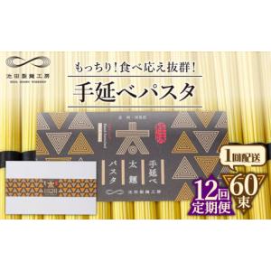 ふるさと納税 パスタ 乾めん 長崎県 南島原市 12回定期便 手延べ太麺パスタ　3kg (50g×60束) ／ パスタ ぱすた スパゲッティ 麺 乾麺 ／ 南島原市 ／ 池田製…