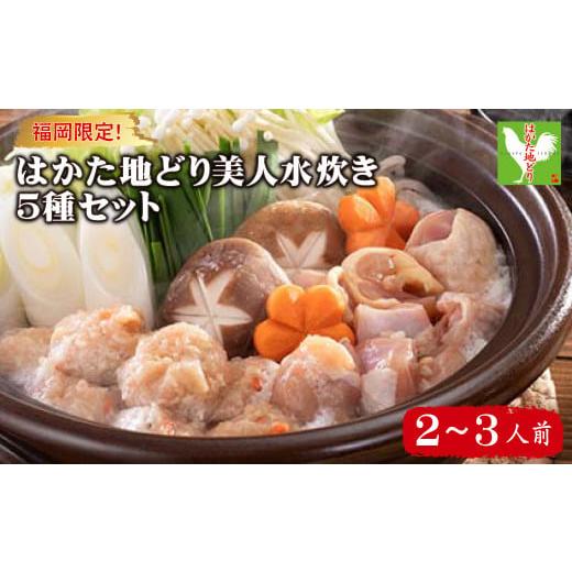 ふるさと納税 鶏肉 モモ 福岡県 赤村 福岡限定 はかた地どり美人水炊き5種セット　2〜3人前 Y4...