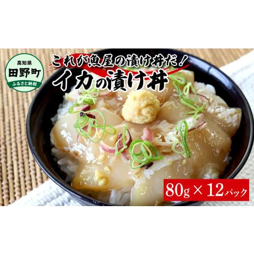 ふるさと納税 魚貝類 高知県 田野町 これが魚屋の漬け丼だ イカ 80g×12P 12パック いか ...