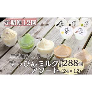 ふるさと納税 アイス・ヨーグルト ジェラート 千葉県 銚子市 定期便 12回 無添加ジェラート すっぴんミルク アソート 24個 全12回 合計288個 ジェラート アイ…