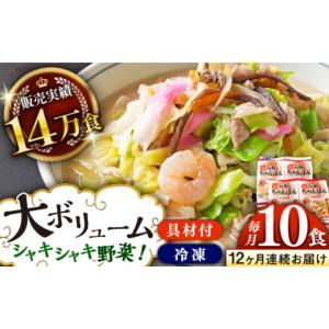 ふるさと納税 麺類 長崎県 - 全12回定期便 《具材付》長崎冷凍ちゃんぽん 総計120食（10食×12回）長崎県／ひふみ 42AABZ019 ちゃんぽん 麺 麺類 スープ 冷凍…