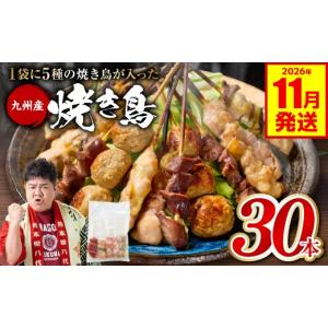 ふるさと納税 鶏肉 焼き鳥 熊本県 八代市 令和8年熊本地震復興支援 やきとり5種 30本セット お試しサイズ 焼き鳥 焼鳥 国産 鶏 鶏肉 とり肉 串 九州産 冷凍 小…