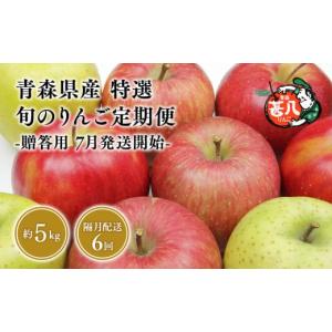 ふるさと納税 りんご 青森県 平川市 7月発送開始 隔月配送　定期便６回　特選　甚八りんご　５kg　 青森県 平川市 マルジンサンアップル 1月 3月 5月 7月 9月…