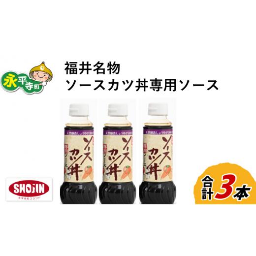 ふるさと納税 醤油 濃口 福井県 永平寺町 福井名物ソースカツ丼専用ソース 計3本 A-014016