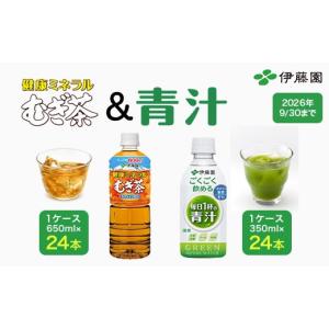ふるさと納税 お茶類 千葉県 富里市 9／30受付終了 むぎ茶1ケース＆青汁１ケース／伊藤園 麦茶 健康ミネラル麦茶 むぎ茶 カフェインゼロ 健康 青汁 無糖 あお…