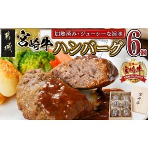 ふるさと納税 牛肉 ハンバーグ 宮崎県 都城市 加熱済み 宮崎牛ハンバーグ6個_14-8405_(都城市)都城産 宮崎牛 ハンバーグ 湯せん 贈り物 ギフト｜ふるさとチョイス