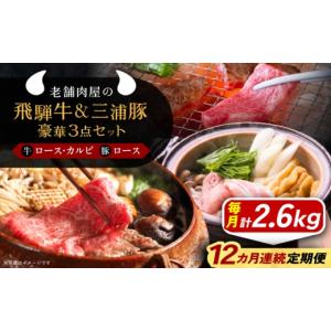 ふるさと納税 牛肉 ロース 岐阜県 恵那市 12回定期便 牛肉 飛騨牛ロース1kg カルビ700g 三浦豚ロース900g 豪華3点セット 各種類1パック しゃぶしゃぶ・焼肉 …