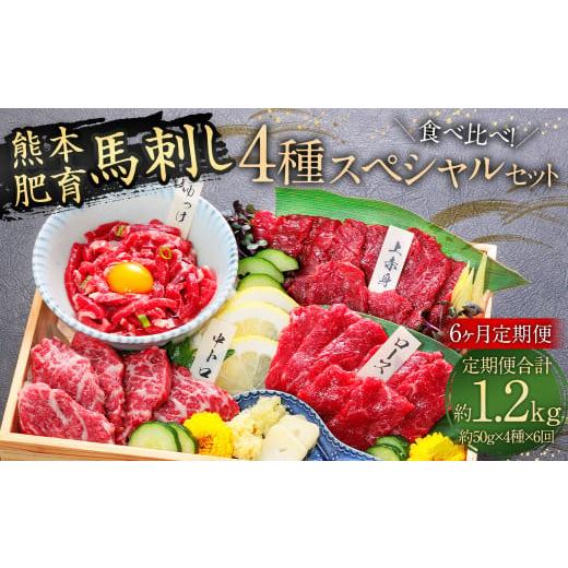 ふるさと納税 馬肉 熊本県 相良村  6ヶ月定期便 ふるさと納税 国産 馬刺し 4種スペシャルセット...