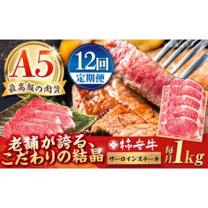 ふるさと納税 牛肉 サーロイン 三重県 亀山市 12回定期便 最高級A5等級 三重県産 黒毛和牛 柿安牛 サーロインステーキ 1000g ／ 国産牛 ブランド牛 牛肉 冷蔵…