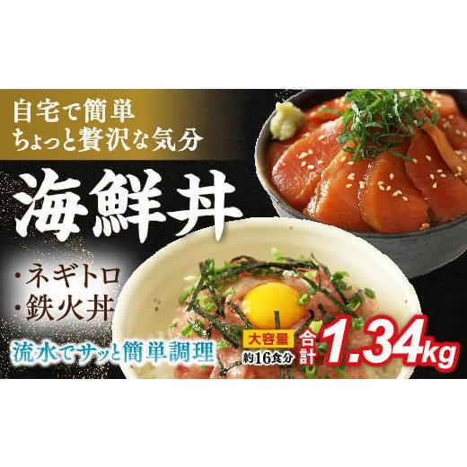 ふるさと納税 魚貝類 山口県 山口市 D327 まぐろのネギトロ・鉄火丼人気セット　1.34kg