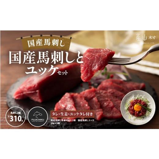 ふるさと納税 馬肉 熊本県 産山村 フジチク国産馬刺しとユッケのセット合計３1０ｇ《30日以内に出荷...