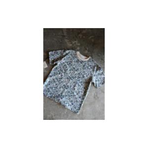 ふるさと納税 服 男 東京都 八王子市 HAM IAM 数量限定 手差型染クルーネックTシャツ「小花ちらし」緑紫系 Mサイズ Mサイズ