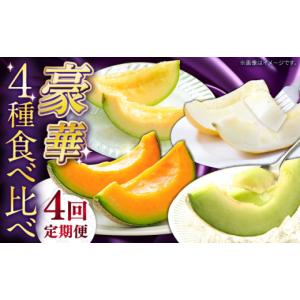 ふるさと納税 メロン メロン赤肉 長崎県 南島原市 2027年4月下旬〜発送 4回定期便 メロン 4種 食べ比べ ／ プリンスメロン イエローキング タカミレッド タカ…