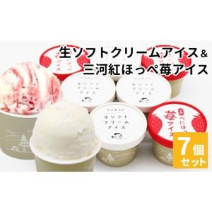 ふるさと納税 菓子 アイス 長野県 根羽村 生ソフトクリームアイス＆べにほっぺ苺アイス 7個セット 5000円　生ソフトクリームアイス　紅ほっぺ　いちご　アイス…｜ふるさとチョイス