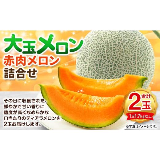 ふるさと納税 メロン メロン赤肉 北海道 浦臼町 大玉 赤肉 メロン 2玉 詰め合わせ （1玉 1....