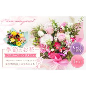 ふるさと納税 花・苗木 花束 大阪府 阪南市 指定日必須 6ヶ月定期便 季節のお花定期便（フラワーアレンジメント） ｜ 定期便 花 お花 花束 花ギフト ブーケ …