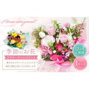 ふるさと納税 花・苗木 花束 大阪府 阪南市 指定日必須 12ヶ月定期便 季節のお花定期便（フラワーアレンジメント） 花 フラワー フラワーギフト 定期便