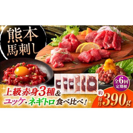 ふるさと納税 馬肉 熊本県 菊陽町  全6回定期便 「本場・熊本の味」 上級赤身3種とユッケネギトロ...