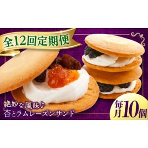 ふるさと納税 焼菓子・チョコレート 広島県 福山市 全12回定期便 お菓子 杏とラムレーズンサンド 10個入り あんず 杏子 おやつ 菓子 お茶 レーズン ぶどう 葡…