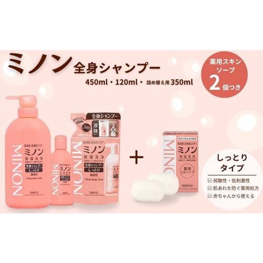 ふるさと納税 雑貨・日用品 千葉県 匝瑳市 ミノン全身シャンプーしっとりタイプ　120ml・450m...