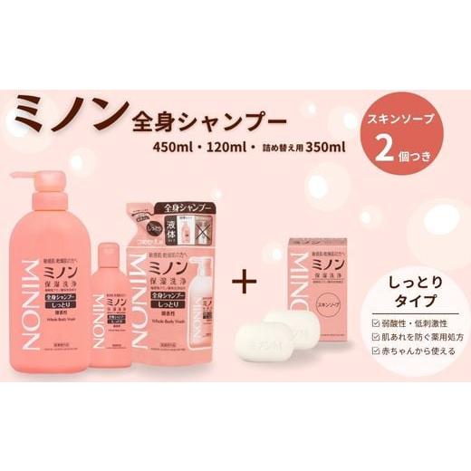 ふるさと納税 雑貨・日用品 千葉県 匝瑳市 ミノン全身シャンプーしっとりタイプ　120ml・450m...