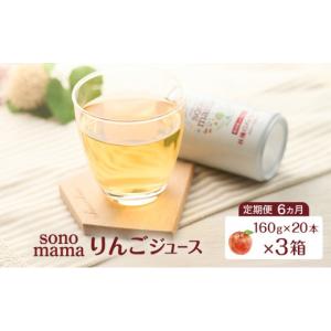 ふるさと納税 果汁飲料 りんご 秋田県 羽後町 《 定期便 6ヵ月 》 りんごジュース「sonomama」（160g×20本）×3箱 りんご リンゴ ジュース リンゴジュース 飲…