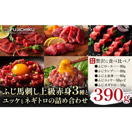 ふるさと納税 馬肉 熊本県 氷川町 本場 熊本特産 ふじ馬刺し上級赤身 3種 と ユッケ ネギトロ ...