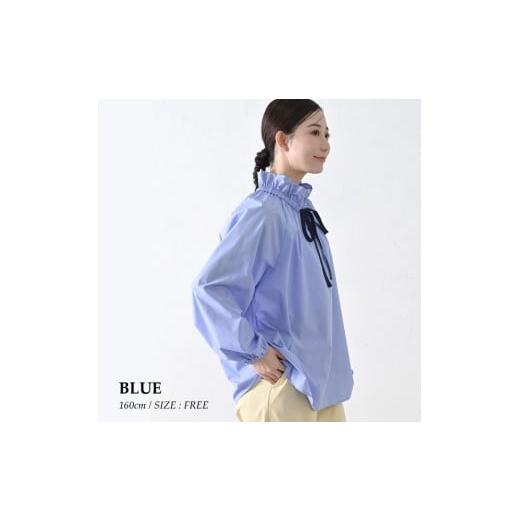 ふるさと納税 服 女 兵庫県 西脇市  THE INDUSTRY WORKS リボンフリルネックブラ...