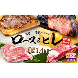 ふるさと納税 牛肉 ヒレ 熊本県 菊陽町 全12回定期便 熊本県産 あか牛 ステーキ用ヒレ肉(約600g)、ロース肉(約800g) 計約1.4kg ／ ヒレ ひれ ヒレステーキ ロ…