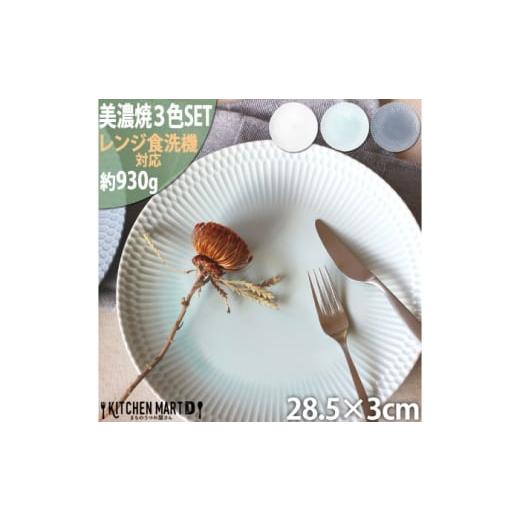 ふるさと納税 食器・グラス 皿 岐阜県 瑞浪市  美濃焼 さざなみ 28丸皿 白 青白 ブルーグレー...