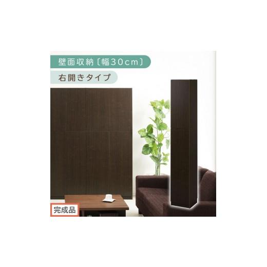 ふるさと納税 家具 収納家具 和歌山県 海南市  完成品でお届け 壁面収納〔幅30cm・本体・右開き...