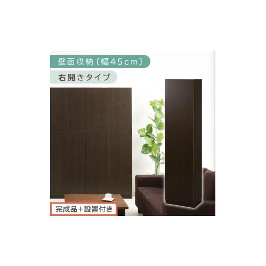 ふるさと納税 家具 収納家具 和歌山県 海南市  完成品＋設置付き 壁面収納〔幅45cm・本体・右開...