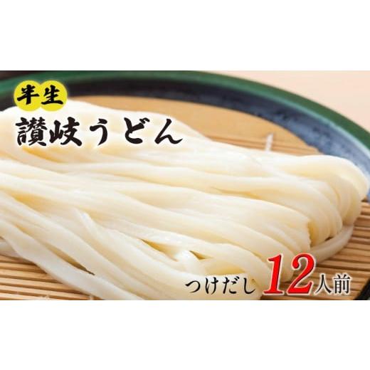 ふるさと納税 うどん 生・半生めん 香川県 丸亀市 丸亀の讃岐うどん 半生麺 12人前 つけだし 本...