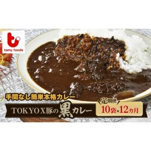 ふるさと納税 惣菜・レトルト 冷凍 埼玉県 所沢市 定期便12ヵ月 TOKYOX豚の黒カレー 180g×10袋 訳あり | カレー かれー 訳ありカレー 時短カレー レンチンカ…