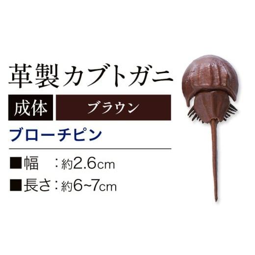 ふるさと納税 小物 岡山県 笠岡市 レザー 革製 カブトガニ ブローチピン 革 ブラウン JS st...