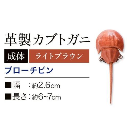 ふるさと納税 小物 岡山県 笠岡市 レザー 革製 カブトガニ ブローチピン 革 ライトブラウン JS...