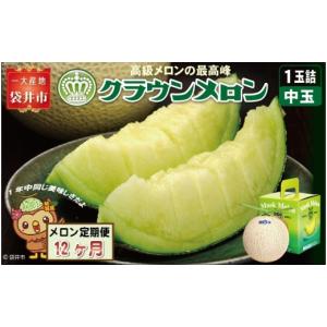ふるさと納税 メロン メロン青肉 静岡県 袋井市 12ヶ月定期便 クラウンメロン（白等級）中玉　1玉入 　果物 フルーツ デザート メロン マスクメロン 青肉 高…